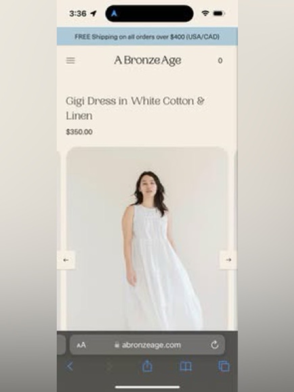 A Bronze Age Gigi Maxi Dress in White